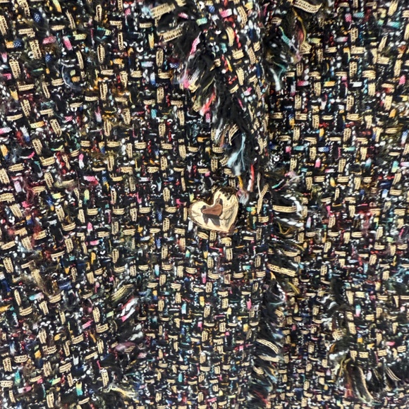 Cinq a Sept Khloe Tweed Blazer Multi Colored Heart Buttons Size 6 - Picture 6 of 15